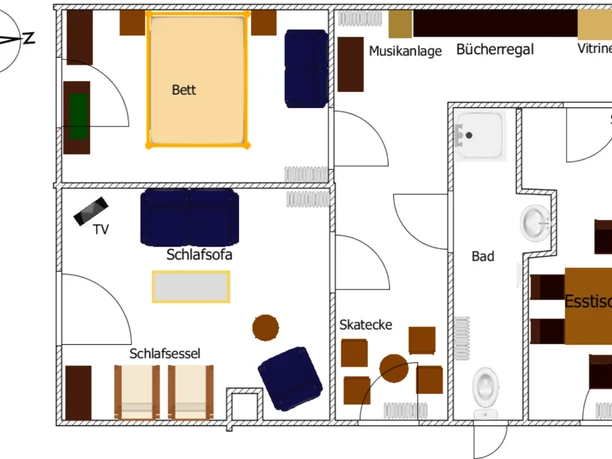 Grundriss der Ferienwohnung Kanaan Bremervörde Grundriss der Ferienwohnung Kanaan Bremervörde