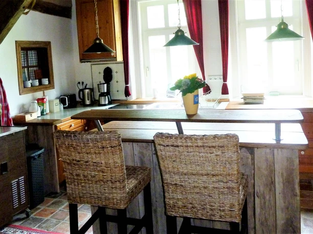 De keuken in de vakantiewoning Thölkes Hus in Höperhöfen