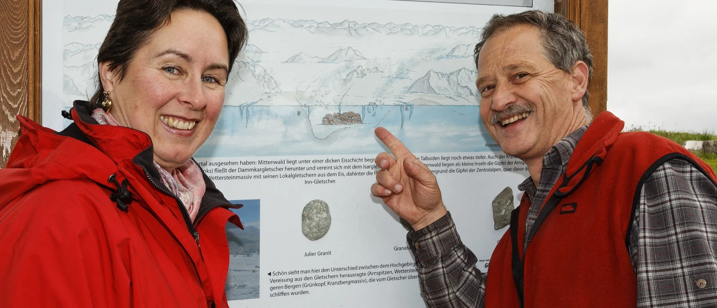 Geo-Trip auf dem Kieselstein-Lehrpfad an der Isar in Krün mit Herrn Karner