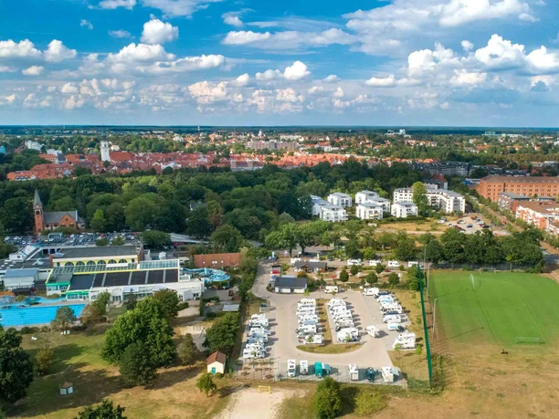 Celler Wohnmobilstellplatz, Luftaufnahme Celler Wohnmobilstellplatz, Luftaufnahme