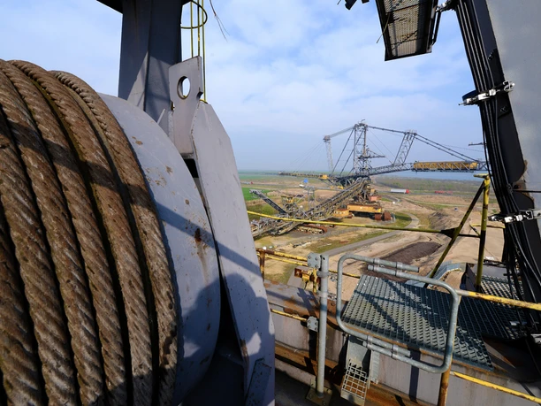 Blick auf das Bandabwurfgerät