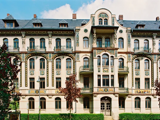 Majolika-Fassade im Kaßberg Chemnitz