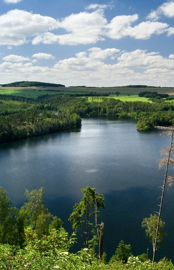 Blick vom Grobisch auf die Weidatalsperre