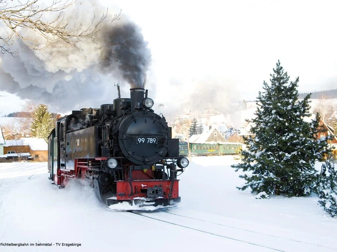 Mit der Fichtelbergbahn im Sehmatal