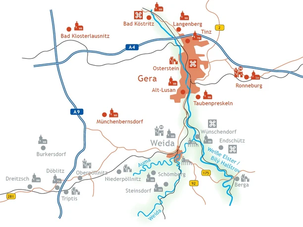 Karte Kulturweg der Vögte - Etappe 2