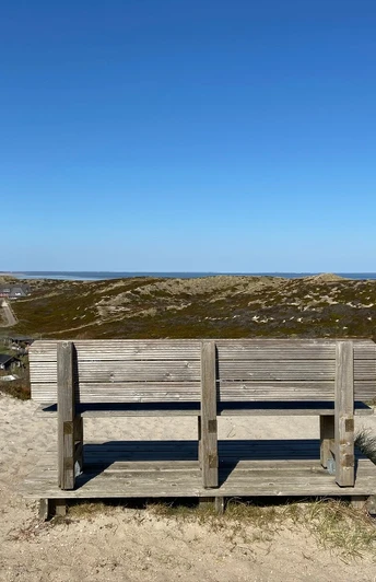 Bank mit Aussicht auf den Kleingarten von Hörnum