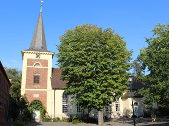 Kirche Uchte Die Kirche Uchte, mit ihrem markanten Turm und umgeben von üppigem Grün, strahlt zeitlose Erhabenheit aus.