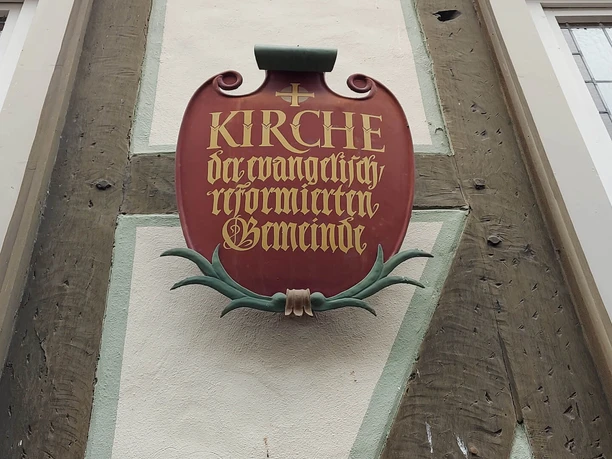 Schild, reformierte Kirche Hann. Münden