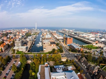 Die Fischmeile aus der Luft betrachtet