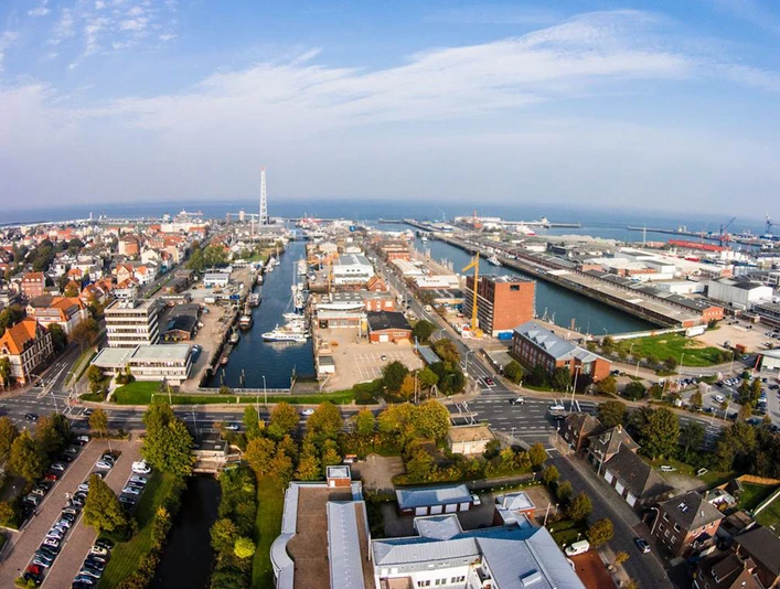 Die Fischmeile aus der Luft betrachtet