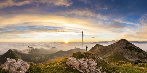 Sonnenaufgang am Oberen Risskopf im Estergebirge