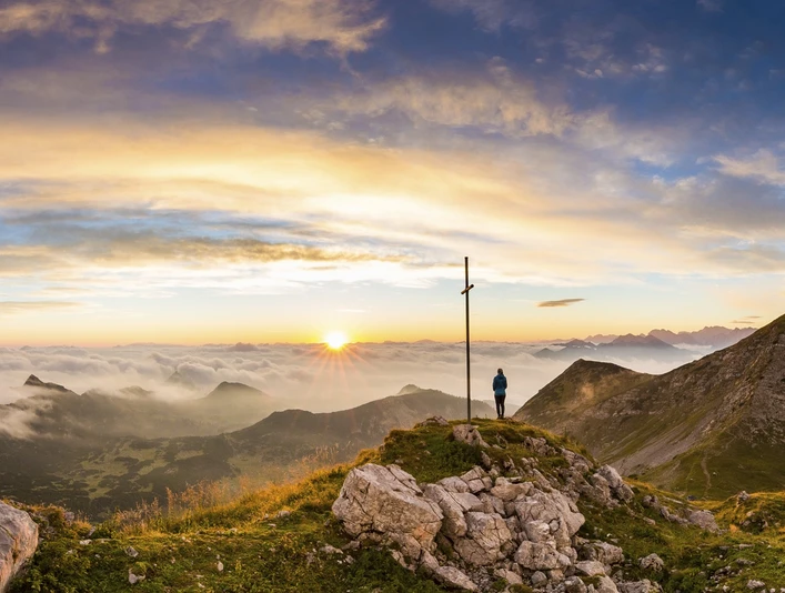 Sonnenaufgang am Oberen Risskopf im Estergebirge