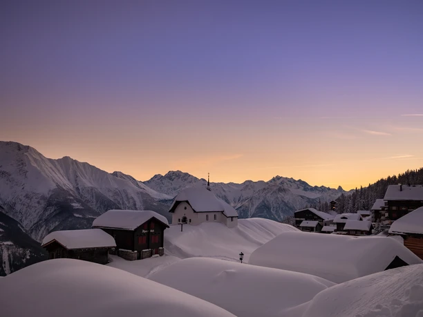 Dorfbild Bettmeralp in der Aletsch Arena