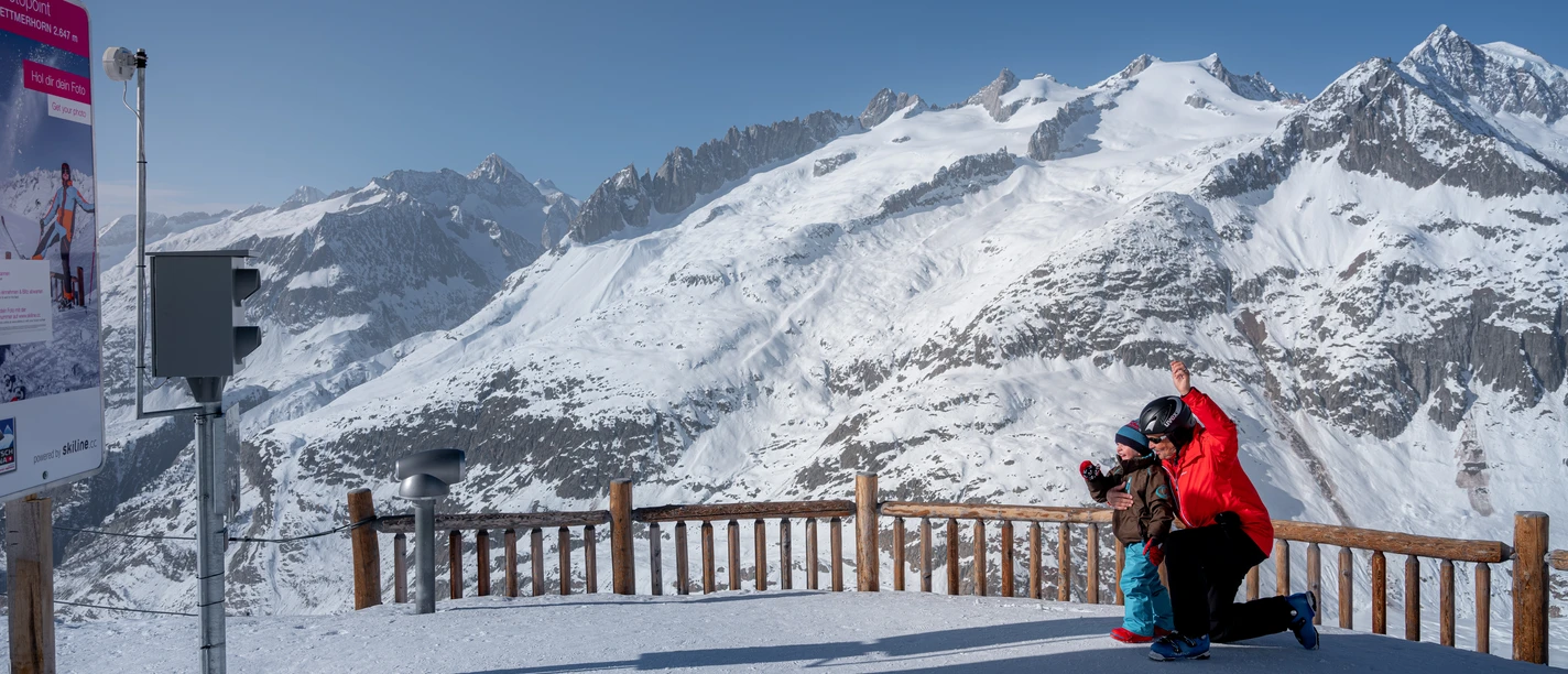 Skiline Fotopoints in der Aletsch Arena