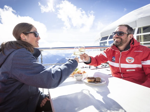 Mittagspause im Skigebiet Aletsch Arena