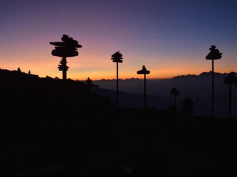 Sonnenaufgang auf dem Eggishorn in der Aletsch Arena