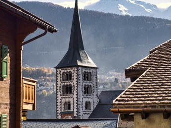 View of the church tower in Naters View of the church tower in Naters
