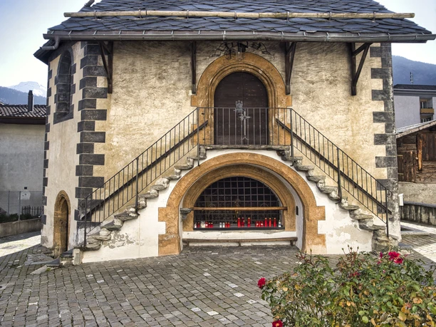 The ossuary is used to store the skulls and bones of long-dead residents of Naters whose graves have been dug up The ossuary is used to store the skulls and bones of long-dead residents of Naters whose graves have been dug up