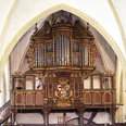 Alexanderkirche_Orgel Die prächtige Orgel der Alexanderkirche beeindruckt durch ihre kunstvollen Holzverzierungen und Pfeifen.