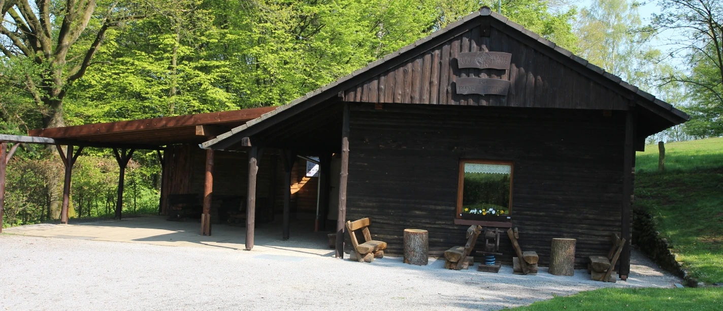 EGV Hütte in Langeland von außen.