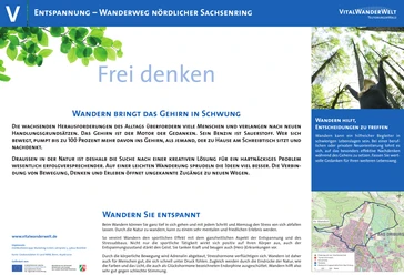 VitalWanderWelt Wanderweg nördlicher Sachsenring - Frei denken Wanderweg "Nördlicher Sachsenring": Stärkung des Geistes durch Entspannung in der Natur.