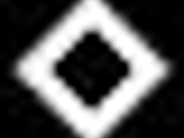 Wegzeichen Annette-von-Droste-Hülshoff-Weg Schwarz-weißes, rautenförmiges Wegzeichen auf weißem Hintergrund; Symbol Annette-von-Droste-Hülshoff-Weg.