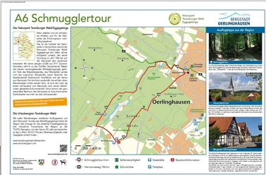 WP_Am Bartholdskrug Karte der A6 Schmugglertour rund um Oerlinghausen im Teutoburger Wald, Deutschland.