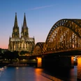 Cologne Cathedral and Hohenzollern Bridge Cologne Cathedral and Hohenzollern Bridge at dusk