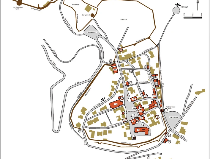 Mittelalterliches Stadt Blankenberg Karte