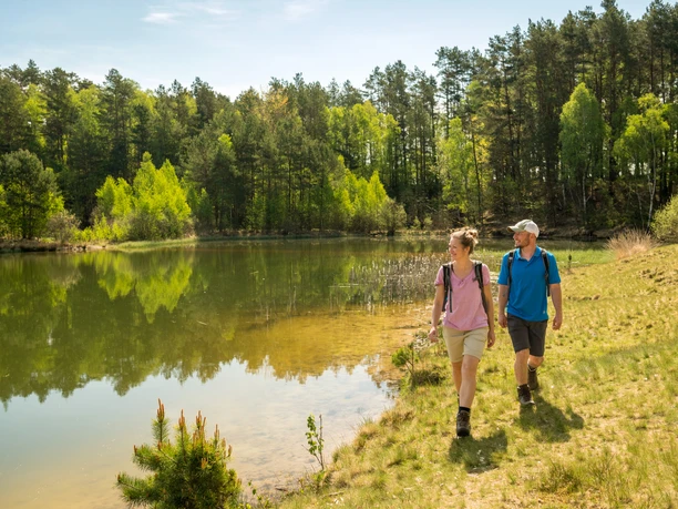 Kieselgurteich in der Oberoher Heide Wandern Lüneburger Heide Heidschnuckenweg Oberoher Heide