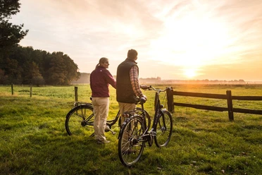 Sonnenuntergang am Aller-Radweg bei Wietze Sunset at the Hornbosteler Hutweide on the Aller cycle path near Wietze