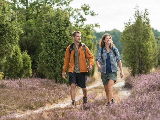Wanderer Wacholderwald Schmarbeck Wandern im Wacholderwald Schmarbeck bei Müden