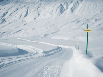 Langlaufloipe auf der Belalp. Langlaufloipe auf der Belalp.