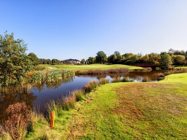 Watercourse on the grounds of the Bokensdorf golf course at Wolfsburg Golf Club