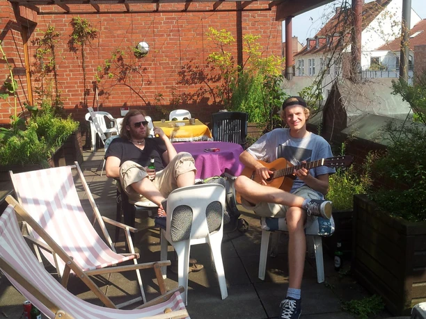 Terrasse im Penthouse Backpackers Osnabrück