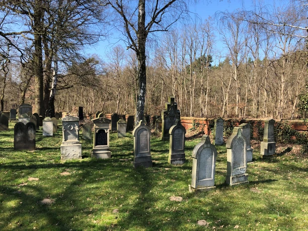 Jüdischer Friedhof Liebenau Grabsteine aus verschiedenen Epochen auf dem Jüdischen Friedhof Liebenau inmitten lichter Wälder.