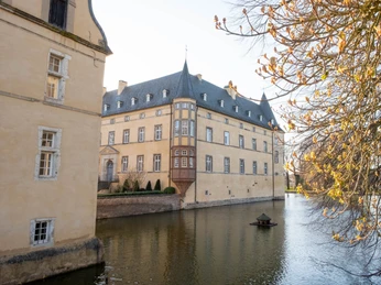Burg Adendorf mit Wassergraben 2020 Frühling Wachtberg