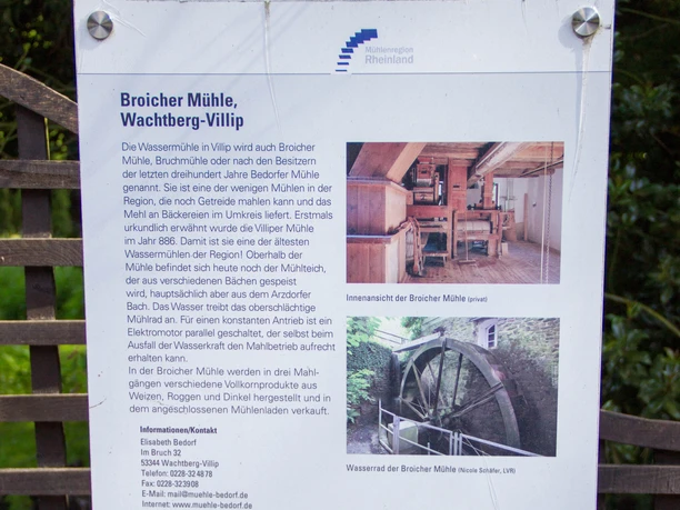 Infotafel Bedorf Mühle in Wachtberg 2018 Frühling Wachtberg