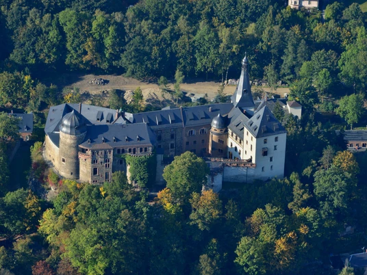 Museum Burg Mylau Luftbild Burg Mylau