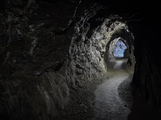 Der Roeder Stollen beim Besucherbergwerk Rammelsberg. Der Roeder Stollen im RammelsbergThe Roeder tunnel in the RammelsbergDe Roeder Stollen in de Rammelsberg