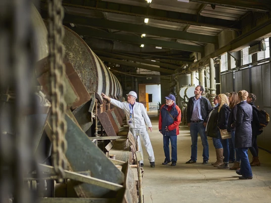 Erzbergwerk Rammelsberg Goslar, Besuchergruppe in der Erzaufbereitung. Erzbergwerk Rammelsberg Goslar, Besuchergruppe in der Erzaufbereitung. Foto: Stefan Sobotta / VISUM Rammelsberg ore mine in Goslar, group of visitors in the ore processing plant. Photo: Stefan Sobotta / VISUM Mine de minerai de Rammelsberg Goslar, groupe de visiteurs dans le traitement du minerai. Photo : Stefan Sobotta / VISUM Ertsmijn Rammelsberg in Goslar, groep bezoekers in de ertsverwerkingsinstallatie. Foto: Stefan Sobotta / VISUM Rammelsberg malmmine i Goslar, gruppe af besøgende i malmforarbejdningsanlægget. Foto: Stefan Sobotta / VISUM