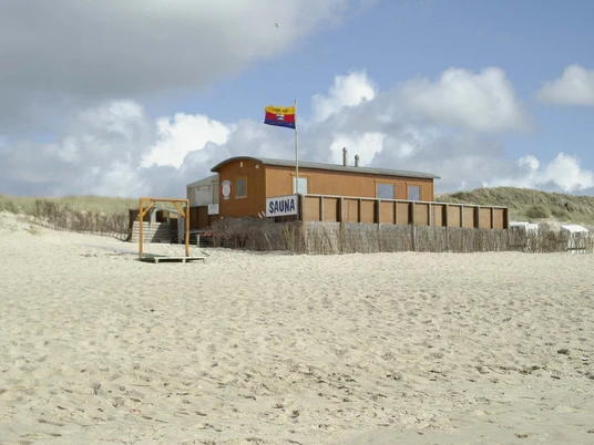 Westansicht der Strandsauna Rantum