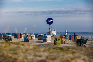 Niveaball am Strand in Dornumersiel