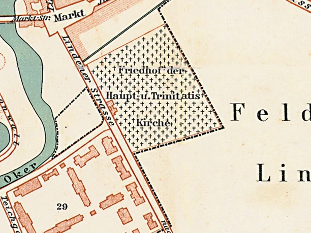 Station 8: Hauptfriedhof an der Lindener Straße - Lage des Hauptfriedhofs (1899)