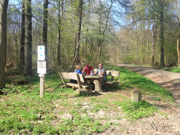 Pause am Rastplatz 5 kantiger Stein