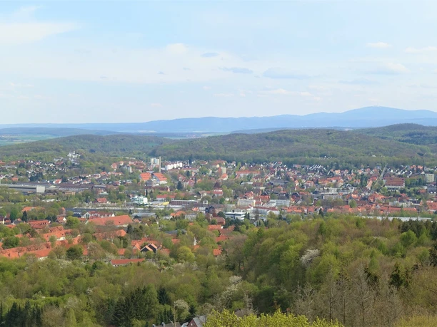 Blick auf Salzgitter-Bad im Hintergrund der Brocken