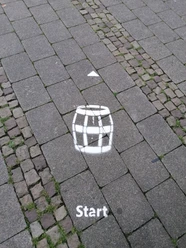 Start Einbecker Bierpfad: Fass 1 Start Einbeck Biertraject: Vat 1