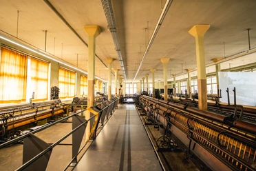 Besucherweg Spinnereisaal Tuchfabrik Gebr. Pfau Crimmitschau