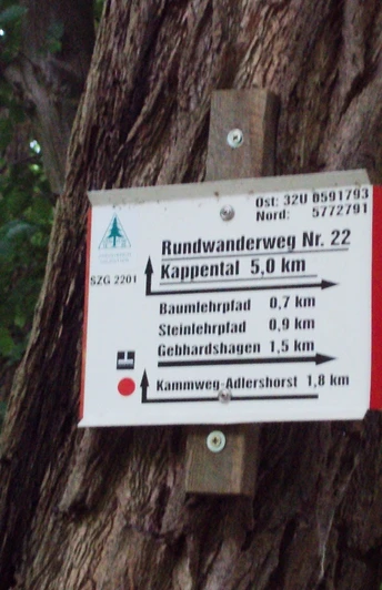 Salzgitter-Gebhardshagen, Wanderweg 22 Startschild