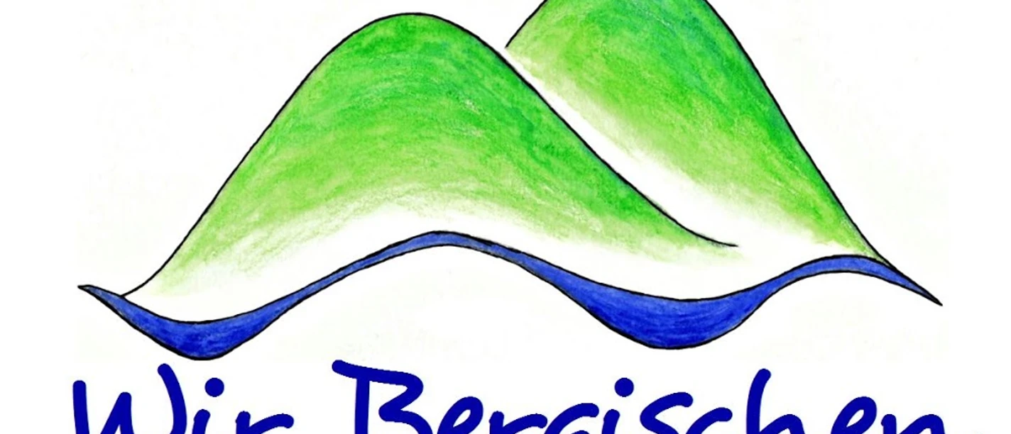 IG_Wir_Bergischen_Logo.jpg Zwei grüne, wellenförmige Hügel in Blau-Grün mit dem Schriftzug "Wir Bergischen" darunter.